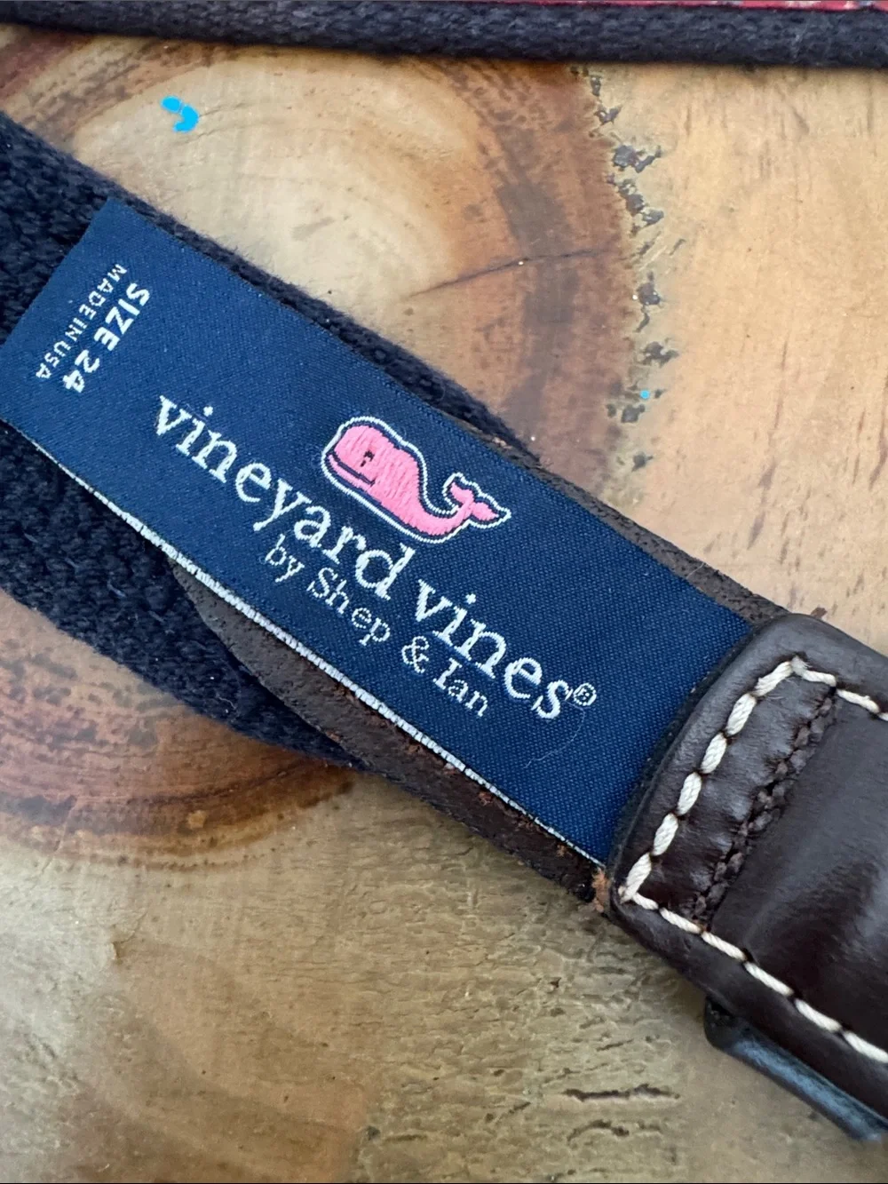 Vineyard Vines Kids Navy & Red sailboat Pattern Belt